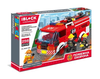 IBLOCK PL-920-126 - Конструктор Пожежний - пожежні рятувальники, пожежна машина, 256 деталі
