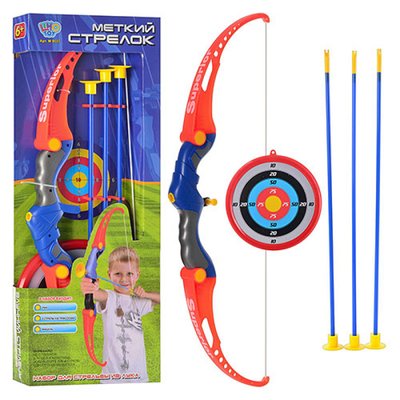 35881, 0037 - Детский лук со стрелами на присосках и мишенью, набор "Меткий стрелок".