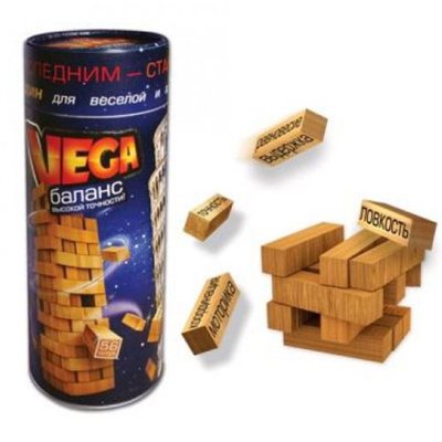 Danko Toys DTVG-01U - Настольная Игра VEGA EXTREME - Башня или Вега, Дженга из деревянных деталей 56 элементов