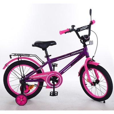 T1677 - Дитячий двоколісний велосипед PROFI 16 дюймів для дівчинки фіолетово-рожевий, T1677 Forward