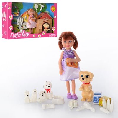 Набір з маленькою лялькою та собачками + аксесуари 8285
