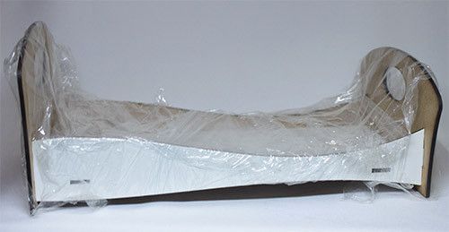 48647 (Б16, Б15) - Деревянная мебель для куклы и кукольного домика Кровать бело - розовая&nbsp;для спальни куклы барби, Украина