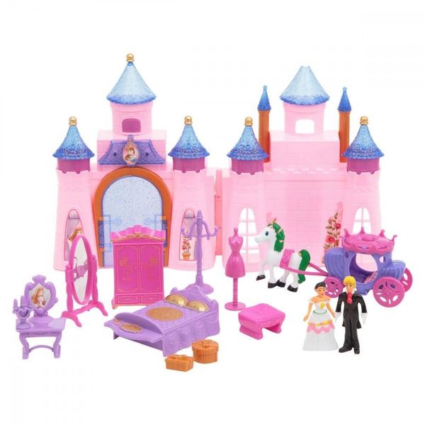 SG-2973 - Замок для ляльок принцеси з героями, меблі, карета, музика, світло, на батарейці
