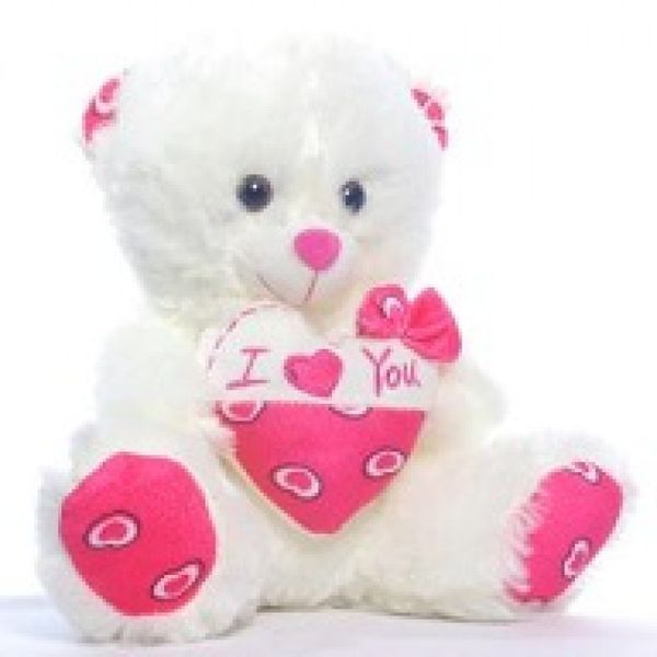 21033 - М'яка іграшка Білий Ведмедик з сердечком, Україна Копиця 21033
