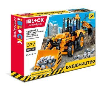IBLOCK PL-920-111 - Конструктор Строительная&nbsp;техника - Экскаватор - бульдозер на 377&nbsp;деталей