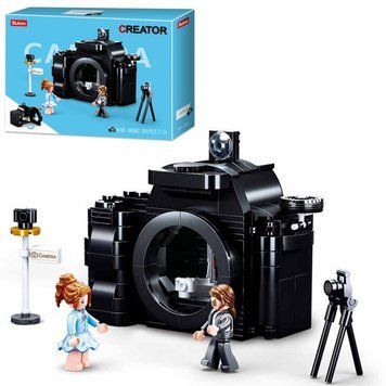 Sluban 0882 - Конструктор Фотоаппарат студия,&nbsp;здание в виде фотокамеры, фигурки, 293&nbsp;деталей