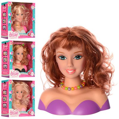 357-348 - Лялька голова для причесок 18 см аксесуари, лялька манекен для зачісок.