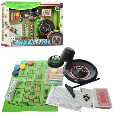 88130F - Игровой набор Казино - настольная игра рулетка, фишки, кубики, карты
