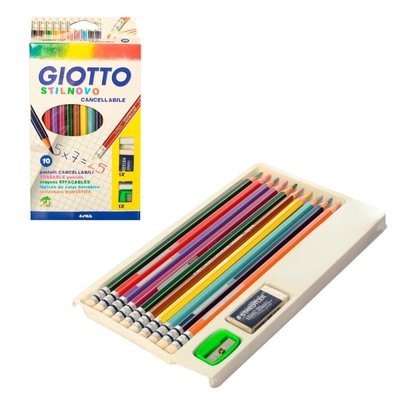 1 Вересня 256800 - Набір кольорових олівців 10 шт в гумкою, все в одному, Giotto 256800