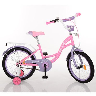 Детский двухколесный велосипед для девочки PROFI 18 дюймов Butterfly розовый с сиреневым Y1821