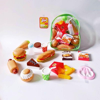 8968-5 - Игровой набор продукты фастфуд, гамбургер, хот-дог, картошка фри, сладости