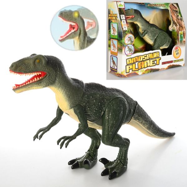RS6128 - Іграшка динозавр 53 см ходить, звукові та світлові ефекти, Dino World, Тварини динозавр RS6128