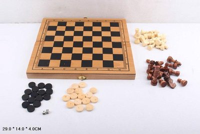 3023 - Ігровий набір ігор 3 в 1 шахи, шашки, нарди дерев'яні
