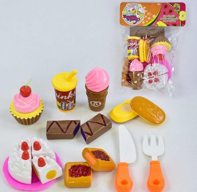 1039 - Игровой набор продукты на липучке - сладости, тортик, 1039