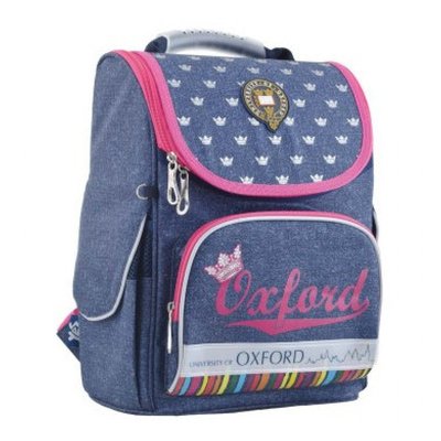 1 Вересня 553261 - Ранець (рюкзак) — каркасний шкільний для дівчинки стильний джинс - Принцеса Оксфорд, H-11 Oxford blue, 553261