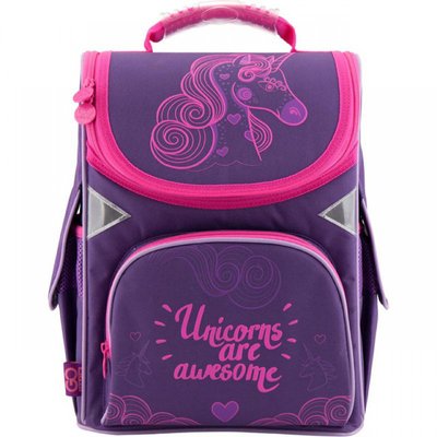 GO18-5001S-7 - Ранец (рюкзак) - каркасный школьный для девочки - Пони, фиолетовый, GO18-5001S-7