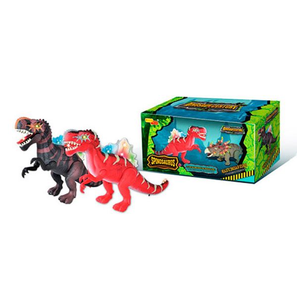 6630 - Іграшка динозавр 45 см ходить, рухає щелепою, звукові та світлові ефекти 6630, Тварини динозавр