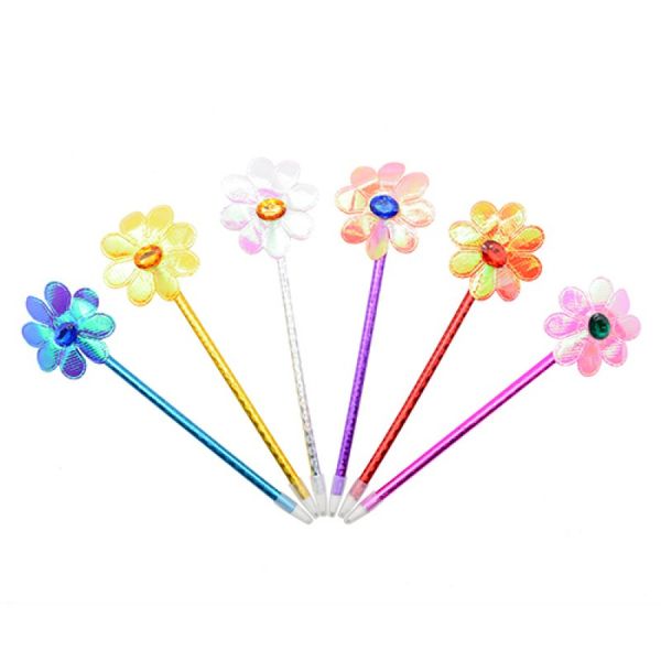 Дитяча ручка кулькова (блок - 12 шт) - блискучі квіти, ST01038 ST01038