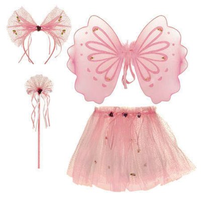 Костюм для девочки карнавальный Фея конфетка, юбка, крылья, палочка, обруч - ушки B00415