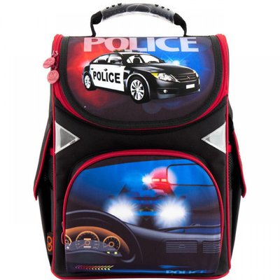 GO18-5001S-11 - Ранец (рюкзак) - каркасный школьный для мальчика - Машина полиция, GO18-5001S-11