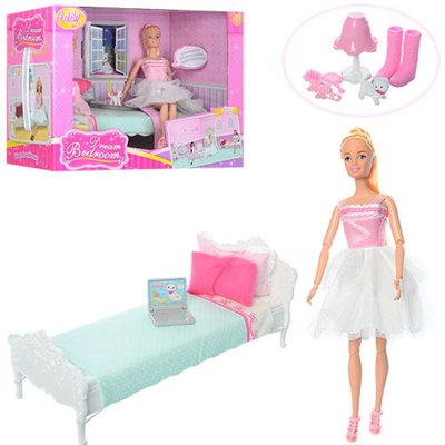 Меблі для ляльки Спальня та Лялька шарнірна 29 см, аксесуари 99051
