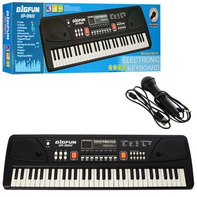 Дитячий синтезатор на 61 клавіш, мікрофон, запис, демо, USB шнур BF-630A1