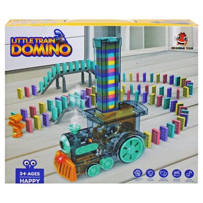 Іграшка Поїзд паровоз для малюків з доміно, паровозик, який може укладати доміно 2018B, 2150