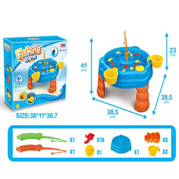 Детский игровой набор - столик Рыбалка, удочка, рыбки 15 шт, 24 детали, 8817 8817