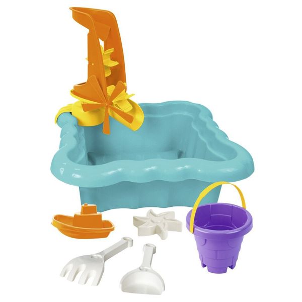 Набір іграшки для гри з піском чи з водою на пляжі, Млин для пісочниці - відерце, пасочки, лопатка 39699