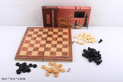 3031 - Ігровий набір ігор 3 в 1 шахи, шашки, нарди дерев'яні