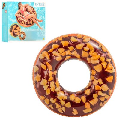 Надувной круг - Шоколадный Пончик, 114 см, ремкомплект, Intex 56262 56262