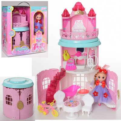 Будиночок Замок для маленьких ляльок з меблями та аксесуарами, будинок для ляльок типу лол 10 см 0588-4