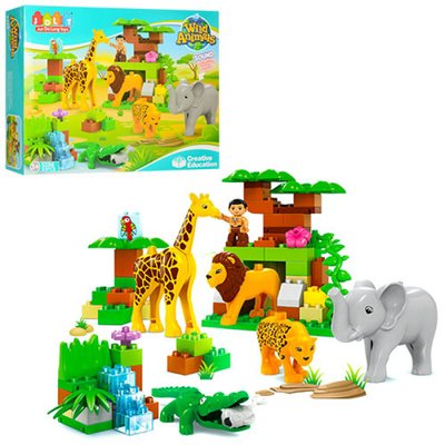 Конструктор для малюків Зоопарк, фігурки тварини, лев - звук, 83 деталей 5286