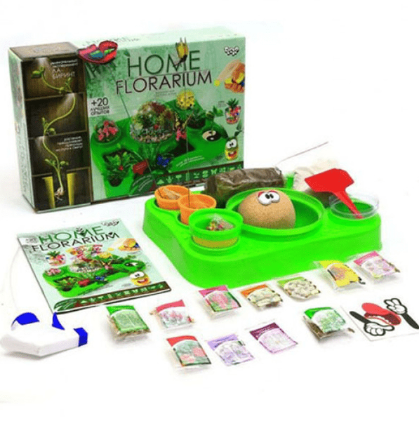 Danko Toys HFL-01-01U - Дитячий навчальний набір вирощування рослин Home Florarium, експерименти для дітей