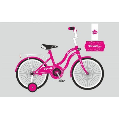 Y1692 - Дитячий двоколісний велосипед PROFI 16 дюймів для дівчинки Star рожевий (малиновий), Y1692
