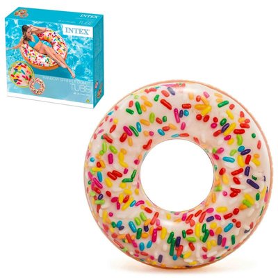 Надувной круг для плавания - Пончик, 114 см, ремкомплект, круг для моря 56263