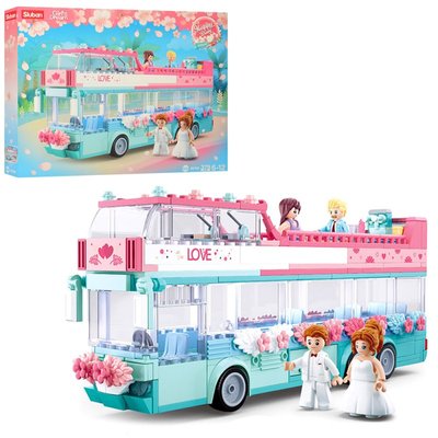 Конструктор для дівчинки із серії Girls dream — весільний автобус — кафе KB 105, M38-B0769