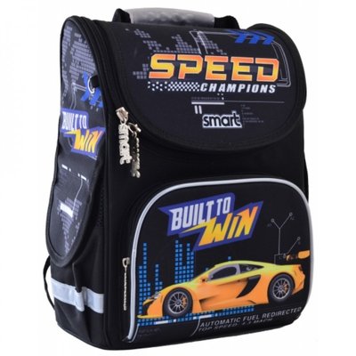 555991 - Ранец (рюкзак) - каркасный школьный для мальчика - Машина гонка, PG-11 Track, Smart Смарт 555991