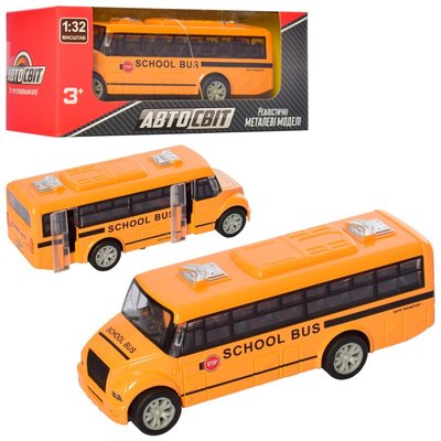 2198, 5107 - Школьный Автобус металл, инерционный, 13 см.