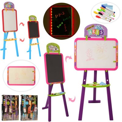 Мольберт дошка для малювання, LED-планшет, підсвітка, маркери, для хлопчика або дівчинки. YM823-824