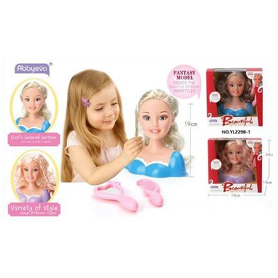 Лялька манекен - голова для зачісок блондинка, з гребінцем та аксесуарами YL229B-2-1