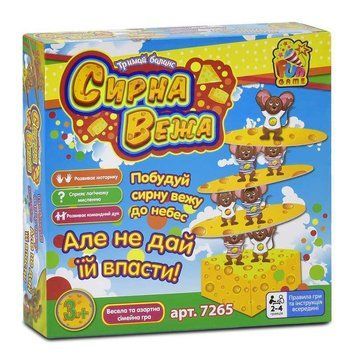 Fun Game 7265 - Настольная игра "Сырная башня" или Мышки и Сыр, сырная дженга с мышками