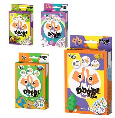 Дитяча настільна гра типу Дуплет "Doobl image mini" від 6 років, 12 варіантів гри, міні версія DBI-02