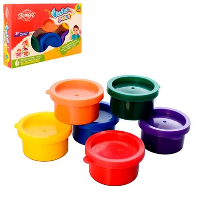 Danko Toys 8868 - Пальчиковые краски для малышей 6 цветов в баночках, мое первое творчество, 8868