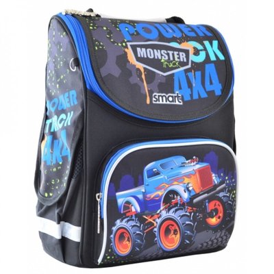 555977 - Ранец (рюкзак) - каркасный школьный для мальчика - Джип Монстер - трак, PG-11 Track, Smart Смарт 555977