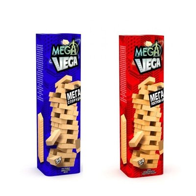 Настільна гра на баланс Вежа або Вега, «VEGA» EXTREME - Дженга з дерев'яних деталей 54 штуки G-MV-01
