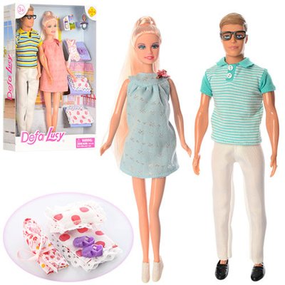 Defa 8349 - Набор кукол семья - кукла и кен,беременная, пупс, аксессуары, серия кукол Дефа