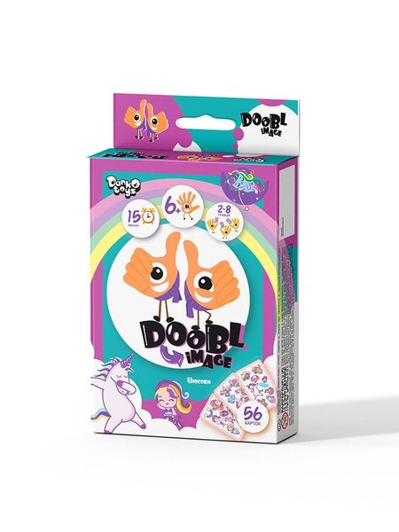 Danko Toys DBI-02 - Дитяча настільна гра типу Дуплет "Doobl image mini" від 6 років, 12 варіантів гри, міні версія