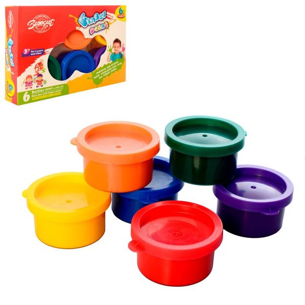 Danko Toys 8868 - Пальчикові фарби для малюків 6 кольорів в баночках, моє перше творчість, 8868