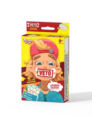 Розважальна весела настільна карткова гра Вето "Veto" міні версія для компаній і дітей VETO-02-01